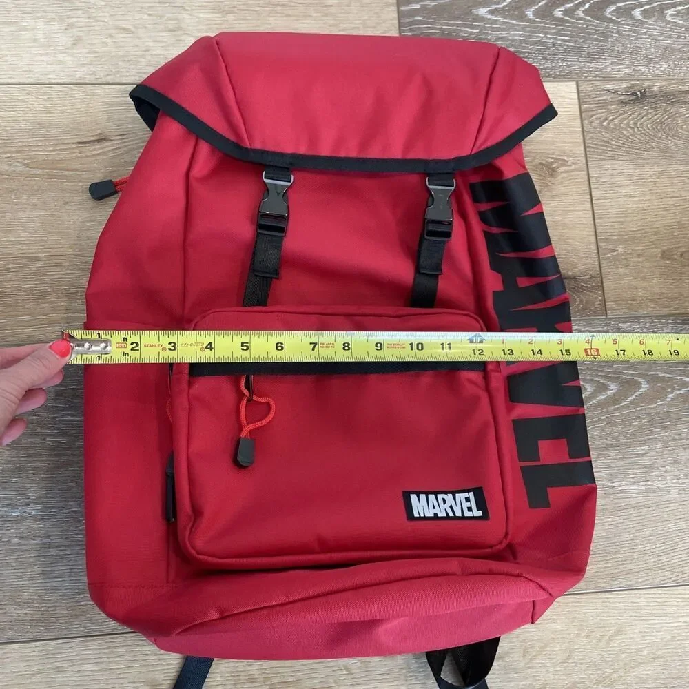 Disney Marvel Backpack Point Red Marvel Logo Tokyo WDW Zipper Drawstring Travel